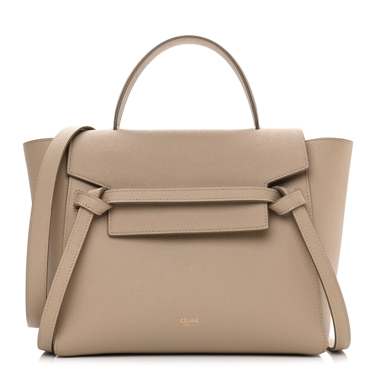 Grained Calfskin Micro Belt Bag Light Taupe