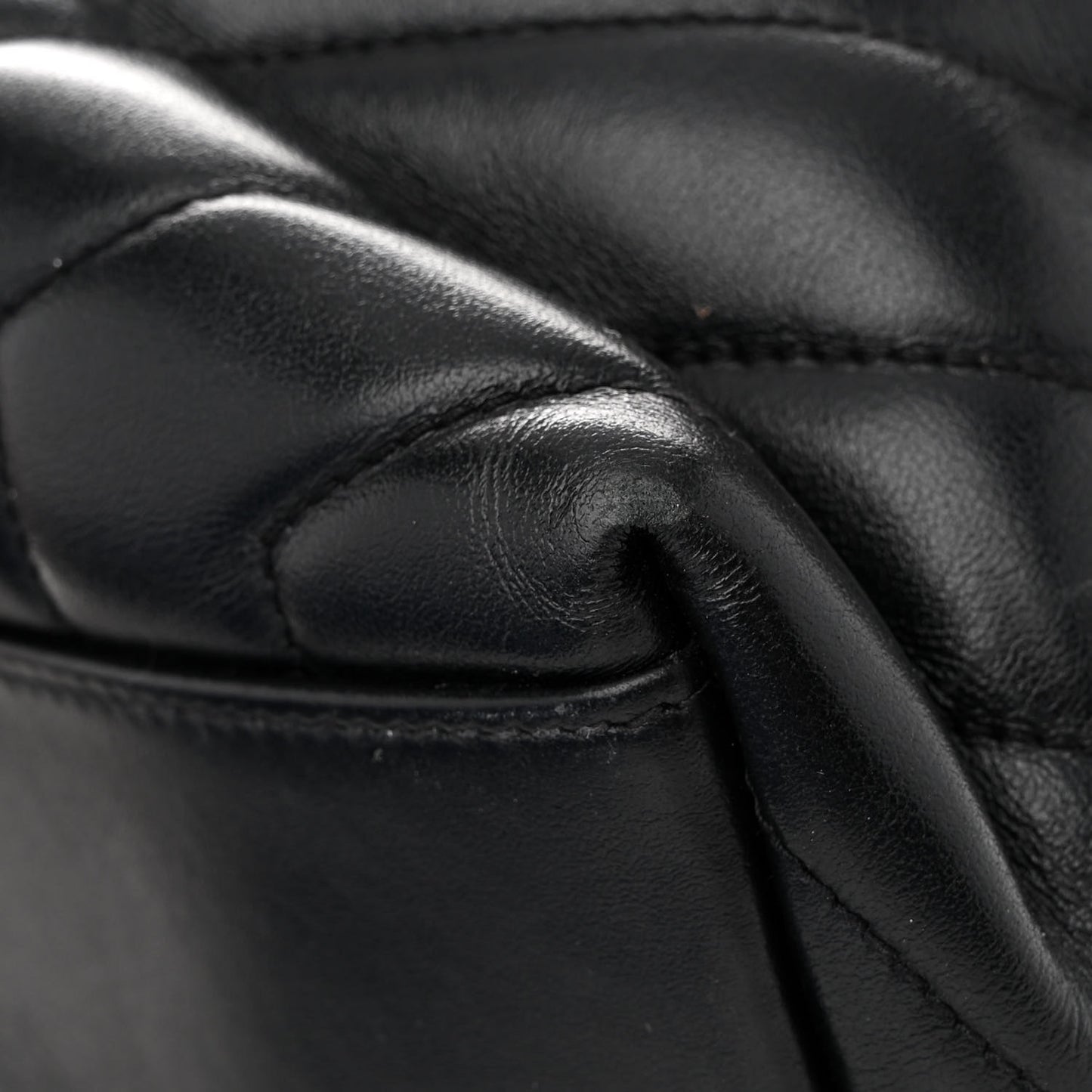 Calfskin Y Quilted Monogram Medium Loulou Chain Satchel Black