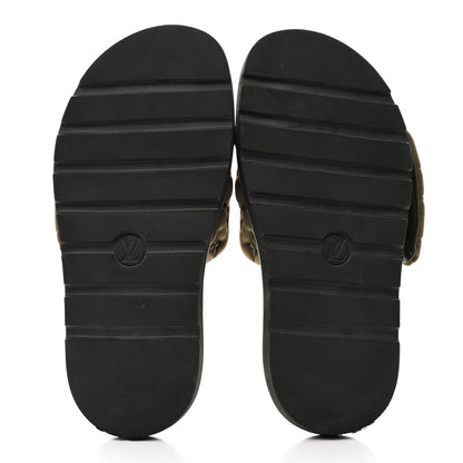 Louis Vuitton Technical Fabric Embossed Monogram Pool Pillow Comfort Mules 40 Khaki 5 of 10