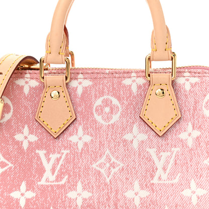Louis Vuitton Monogram Jacquard Denim Nano Speedy Bandouliere Pink 7 of 9