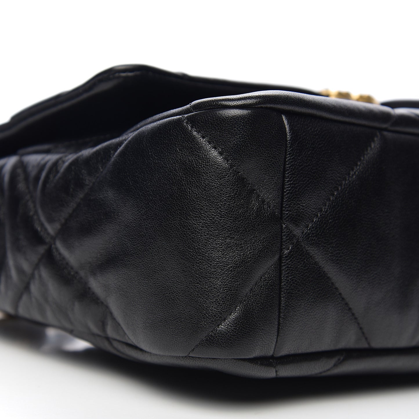 Lambskin Quilted Large 19 Flap Black