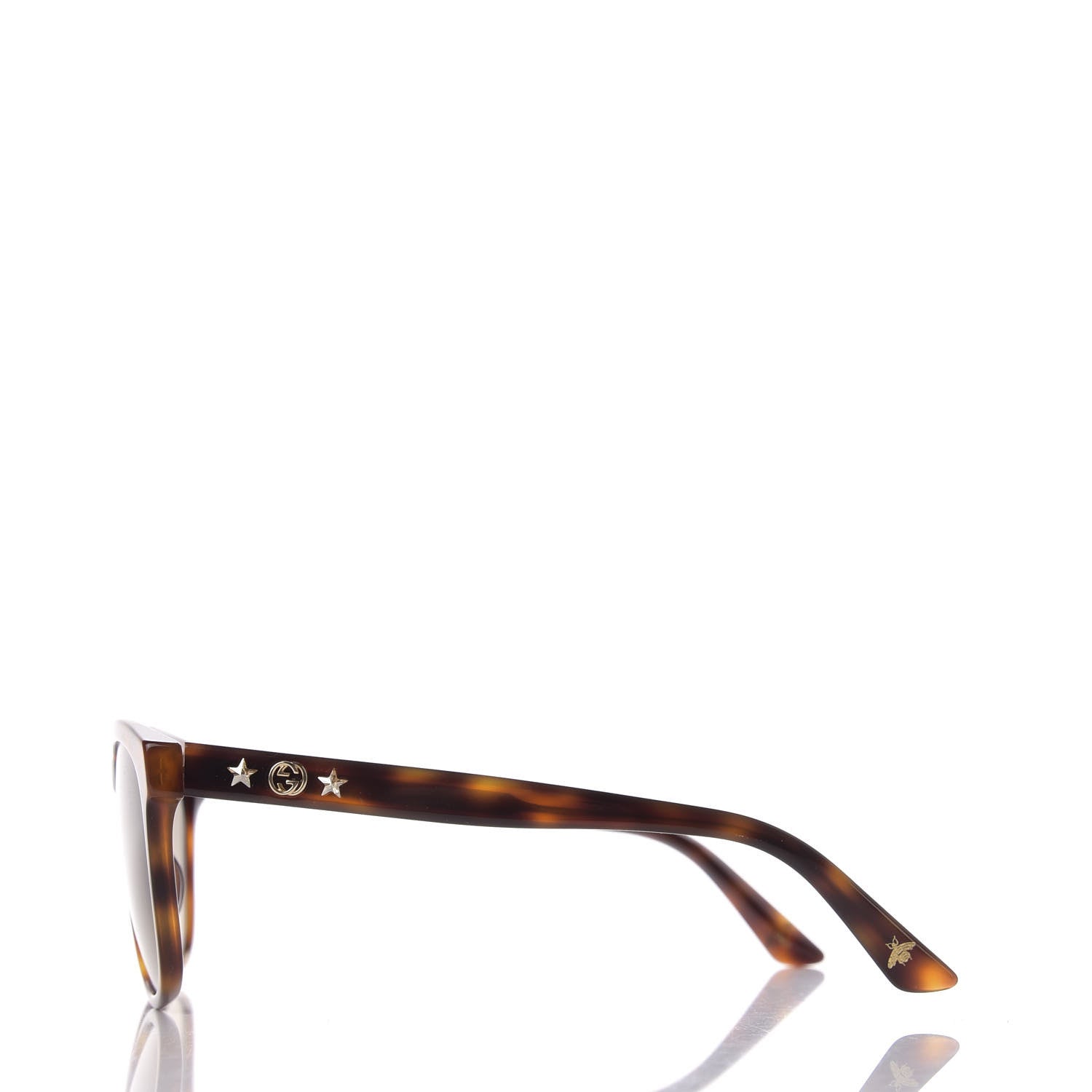 Gucci Round Frame Star Sunglasses GG0207S Tortoiseshell 3 of 7