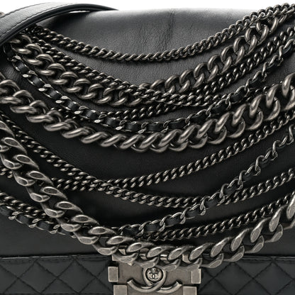 Chanel Calfskin Enchained New Medium Boy Flap Black 8 of 12