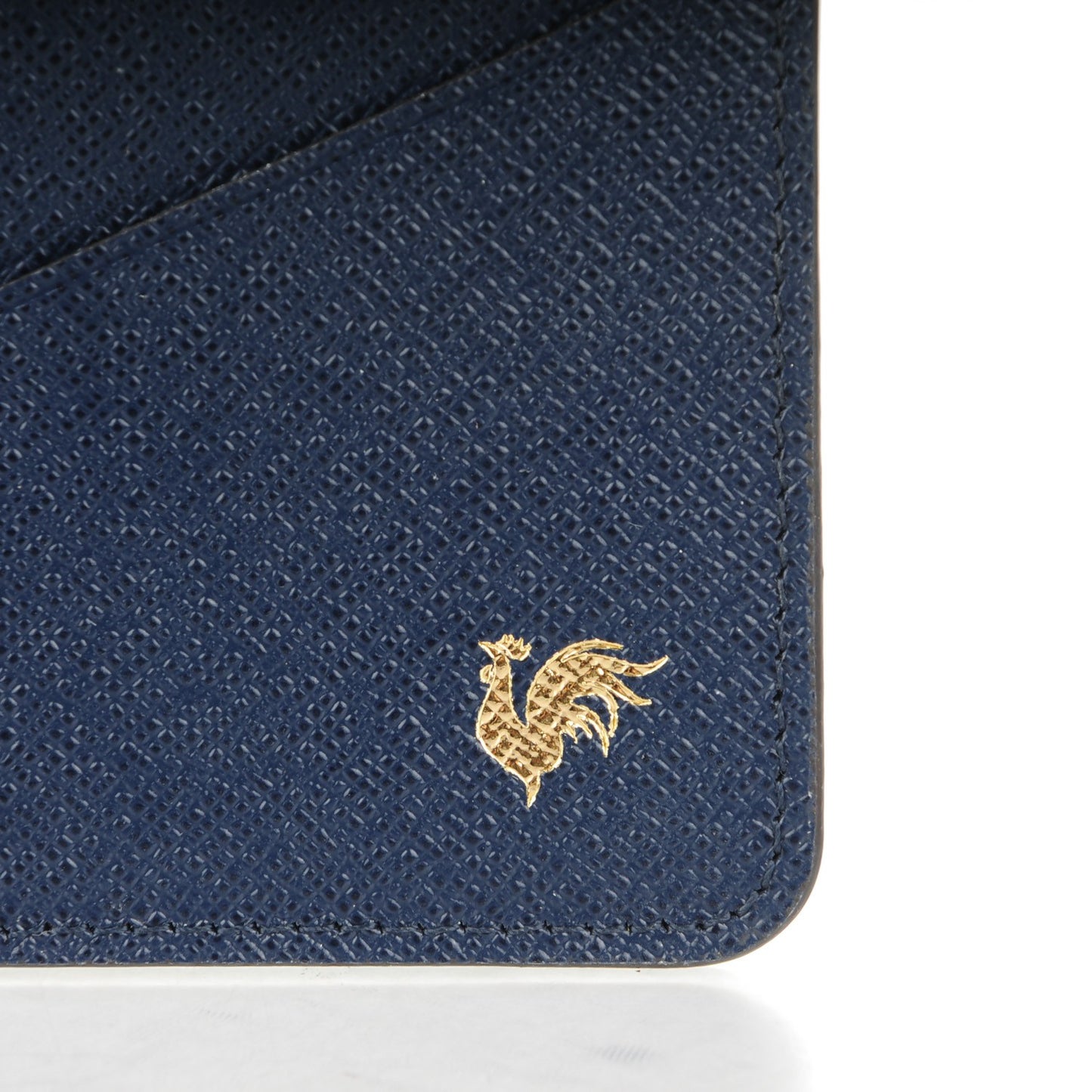 Calfskin Jeanne Wallet Zippered Insert Dark Blue