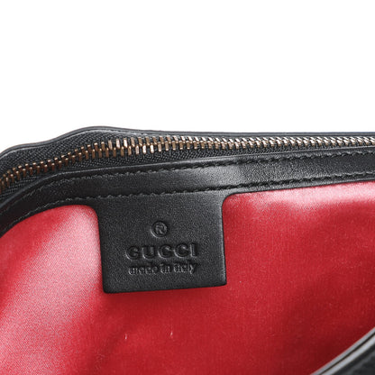 Gucci Calfskin Matelasse Medium GG Marmont Shoulder Bag Black White 6 of 7