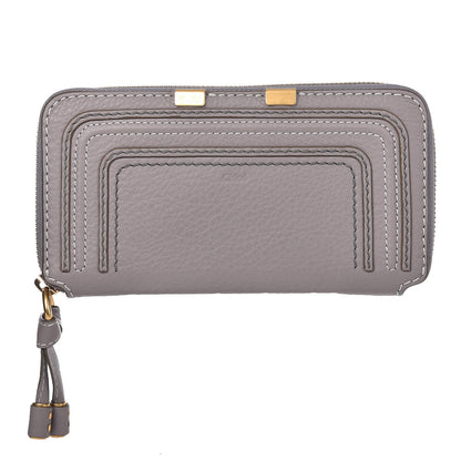 Chloe Calfskin Marcie Long Zip Around Wallet Cashmere Grey 1 of 7