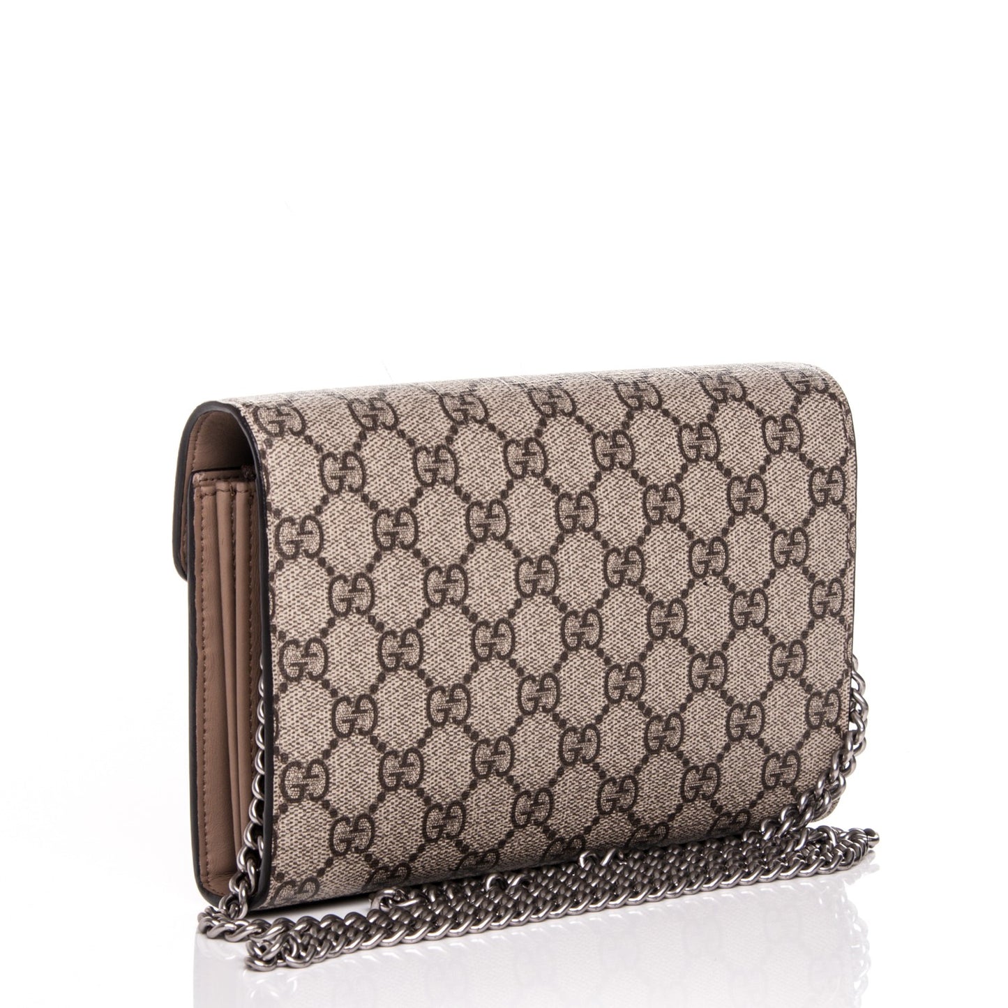 GG Supreme Monogram Mini Dionysus Chain Wallet Beige Taupe