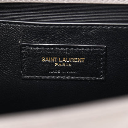 Saint Laurent Grain De Poudre Textured Mixed Matelasse Medium Triquilt Monogram Satchel Earth 6 of 10