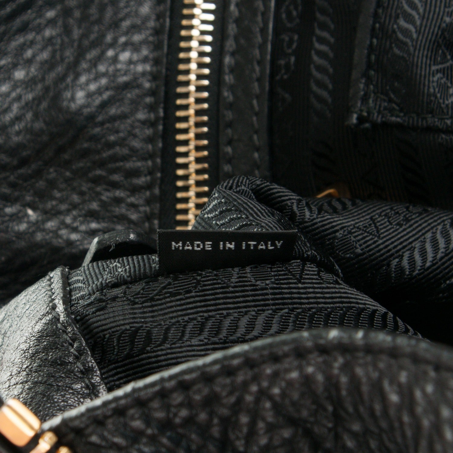 Prada Cervo Deerskin Side Zip Tote Nero Black 8 of 12