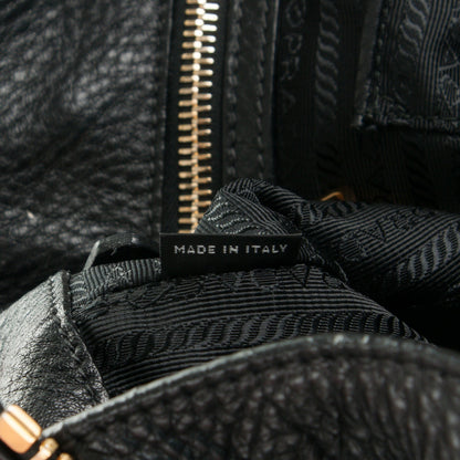 Prada Cervo Deerskin Side Zip Tote Nero Black 8 of 12