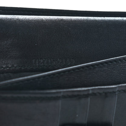 Gucci Guccissima Margaux Calfskin Metal Bar Continental Flap Wallet Black 7 of 13