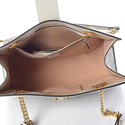 Gucci GG Supreme Monogram Medium Padlock Tote White 5 of 9