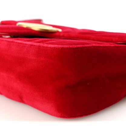 Gucci Velvet Matelasse Small GG Marmont Shoulder Bag Hibiscus Red 10 of 10