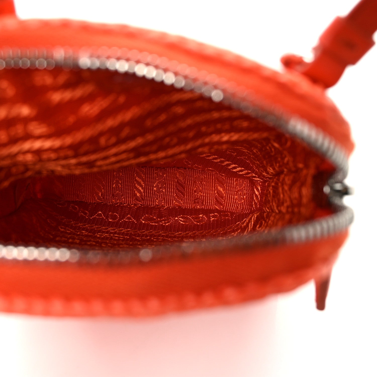 Prada Yarn Raffia Effect Crochet Mini Crossbody Bag Arancio 8 of 10