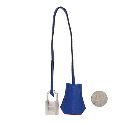Hermes Togo Lock and Key Clochette Set  Bleu Electrique Rose Pourpre 2 of 6