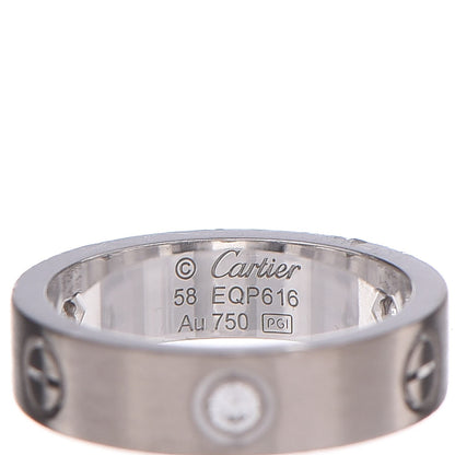Cartier 18K White Gold Diamond 4mm LOVE Wedding Band Ring 58 8.5 3 of 5