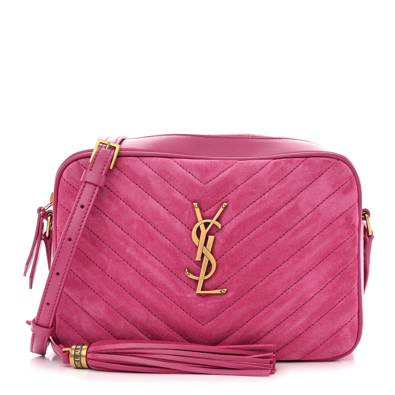 Saint Laurent Suede Matelasse Monogram Lou Camera Bag Rose 1 of 13