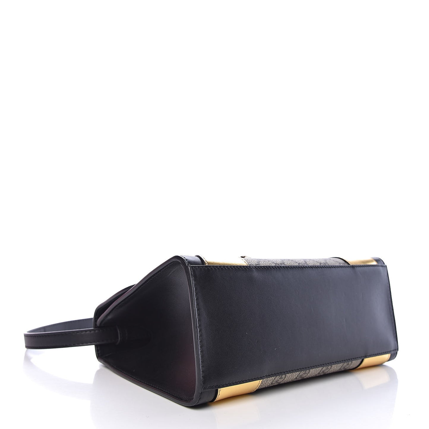 GG Supreme Monogram Small Osiride Top Handle Bag Black Gold