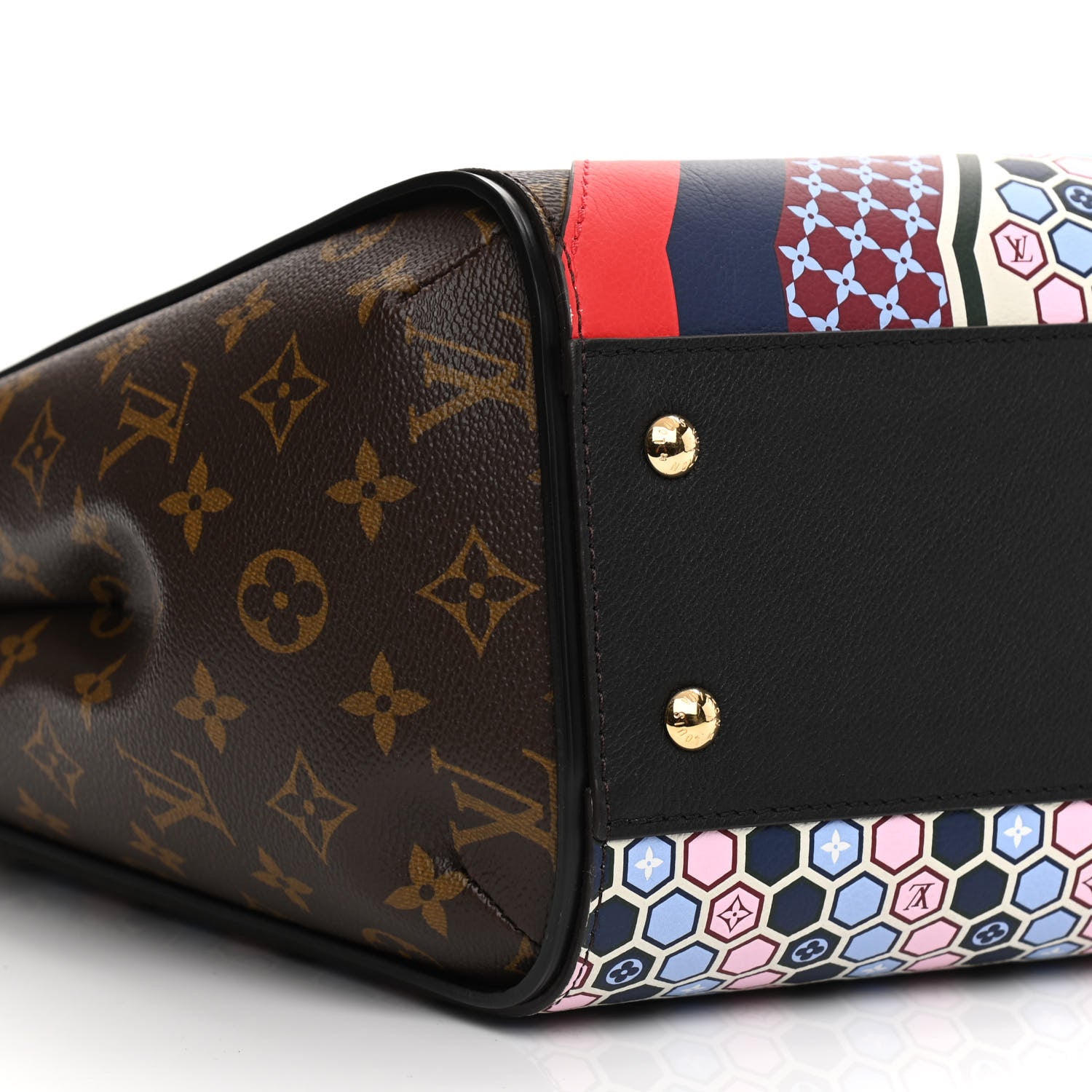 Louis Vuitton Calfskin Monogram Kimono Tote MM Rouge Navy 24 of 28