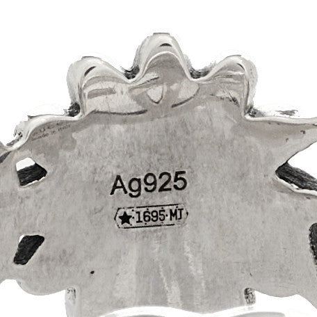 Gucci Sterling Silver Mother of Pearl Double G Marmont Flower Ring 51 5.75 4 of 6