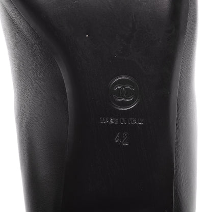 Chanel Lambskin Patent Cap Toe Camellia Ballerina Flats 42 Black 6 of 9
