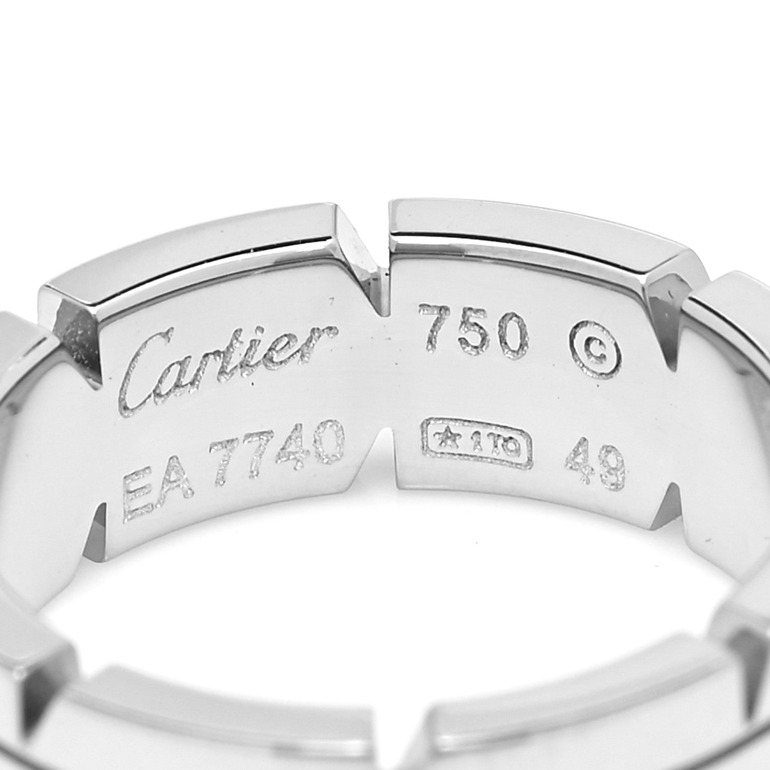 Cartier 18K White Gold Tank Francaise Band Ring 49 4.75 4 of 4