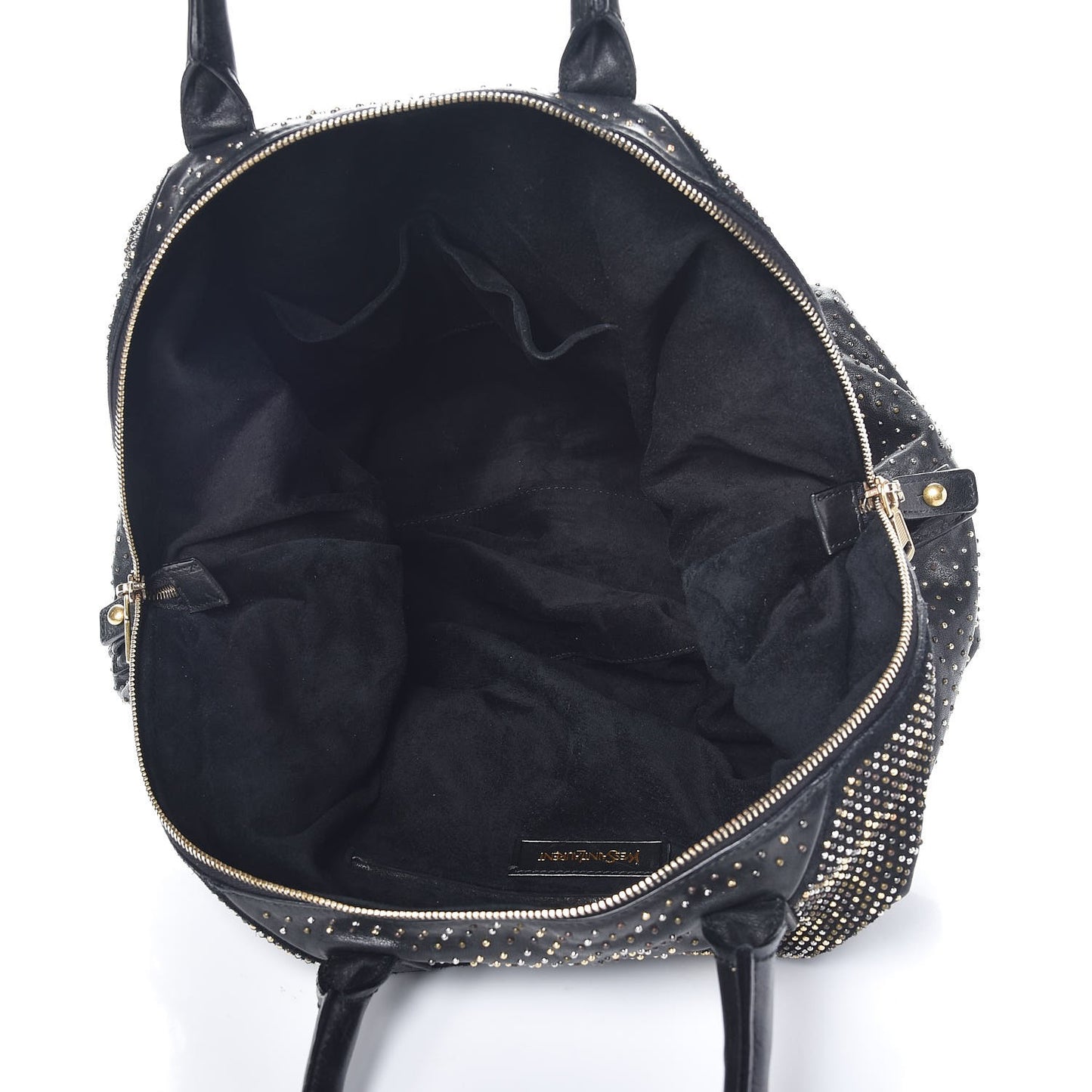Calfskin Studded Sac Y Rock Black