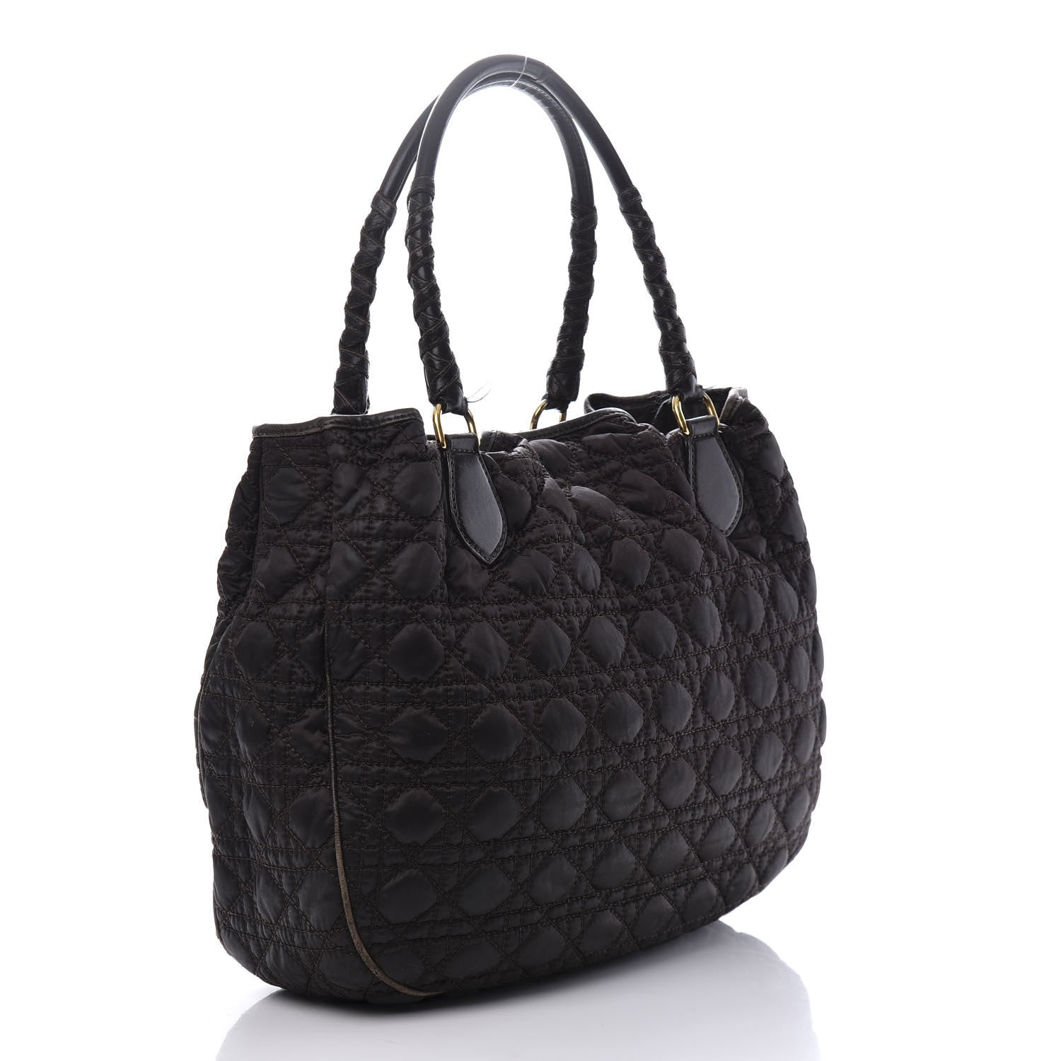 Christian Dior Nylon Cannage Shopper Tote Black 3 of 15