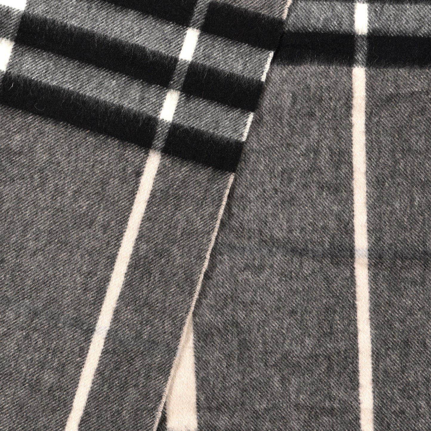 Cashmere Giant Check Fringe Scarf Brown Multicolor