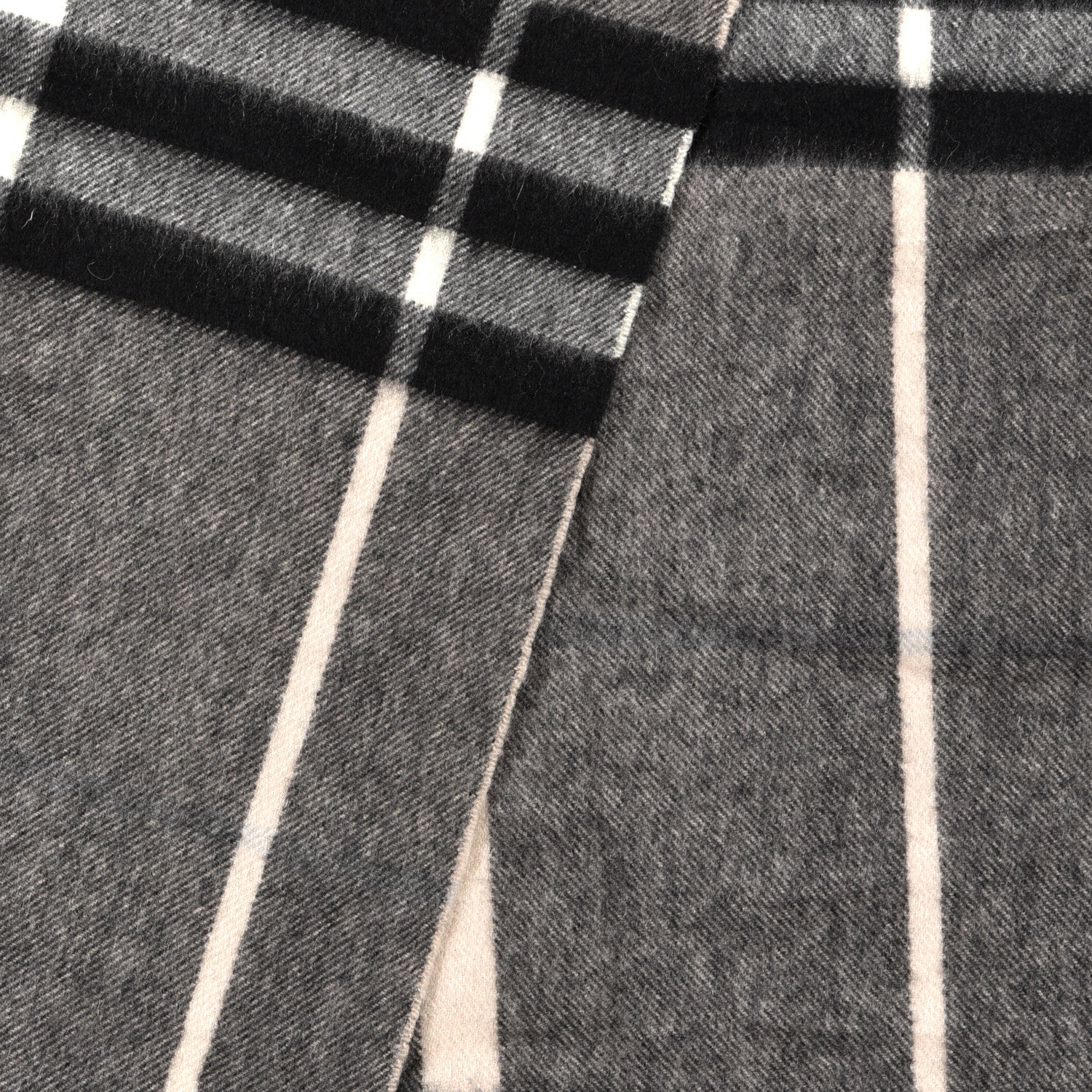 Burberry Cashmere Giant Check Fringe Scarf Brown Multicolor 3 of 5