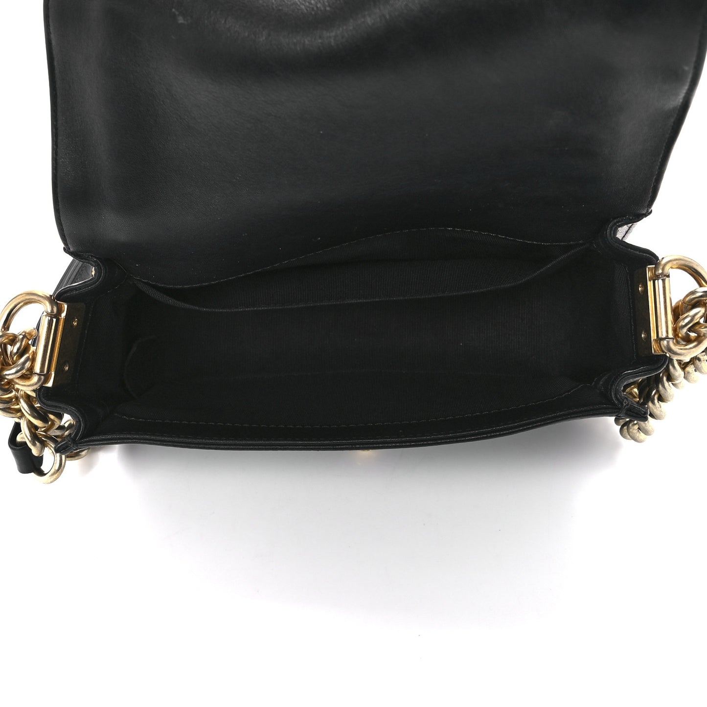 Sheepskin Braided Small Boy Reverso Flap Black