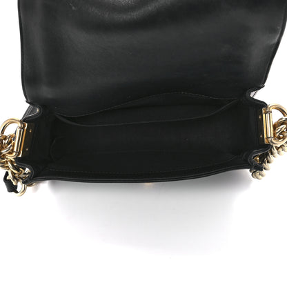 Chanel Sheepskin Braided Small Boy Reverso Flap Black 4 of 10