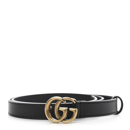 Gucci Calfskin Double G 20mm Belt 85 34 Black 1 of 7