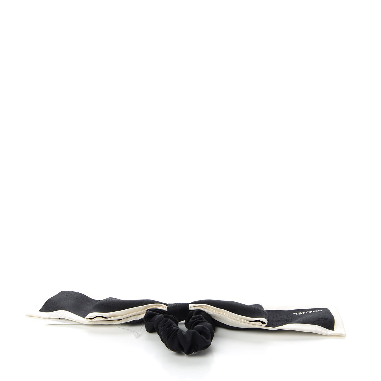 Silk Hair Tie Black Ivory