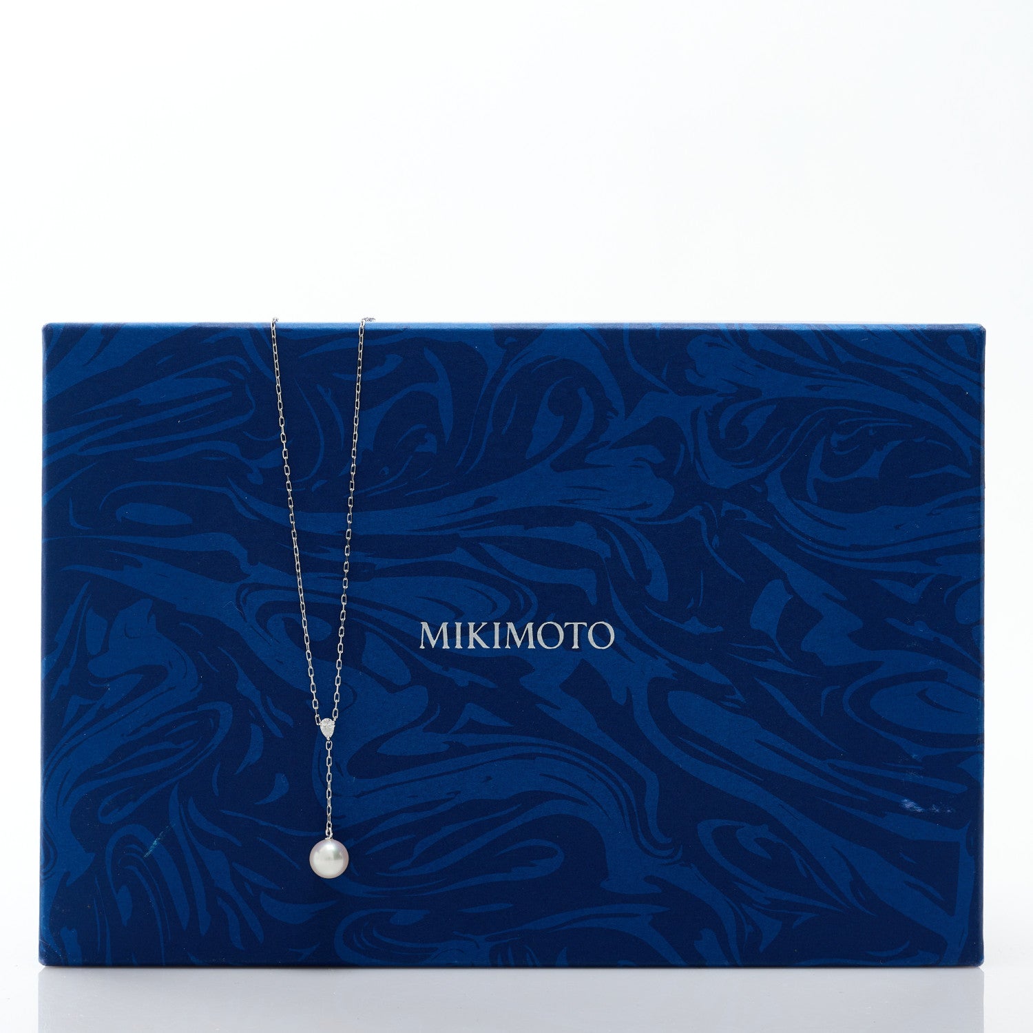 Mikimoto 18K White Gold Akoya Pearl Diamond 7-7.5mm Drop Pendant Necklace 6 of 6