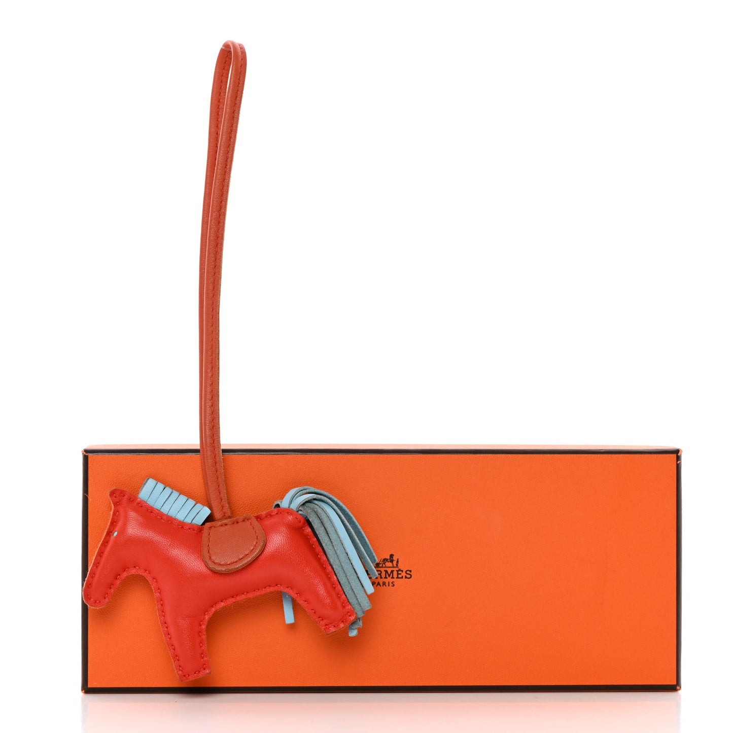 Milo Lambskin Grigri Rodeo Horse Bag Charm PM Capucine Celeste Cornaline