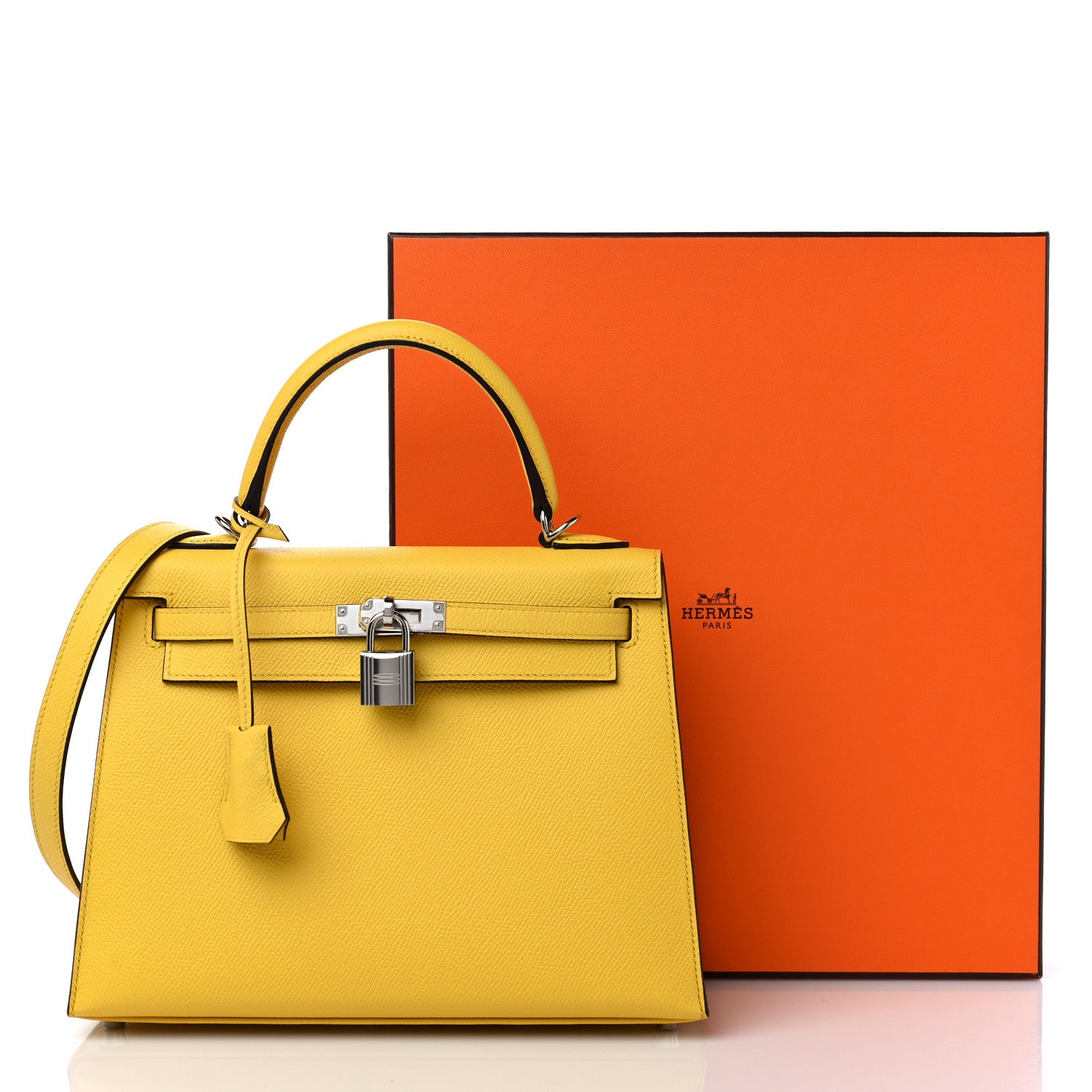 Hermes Epsom Kelly Sellier 25 Jaune De Naples 9 of 9