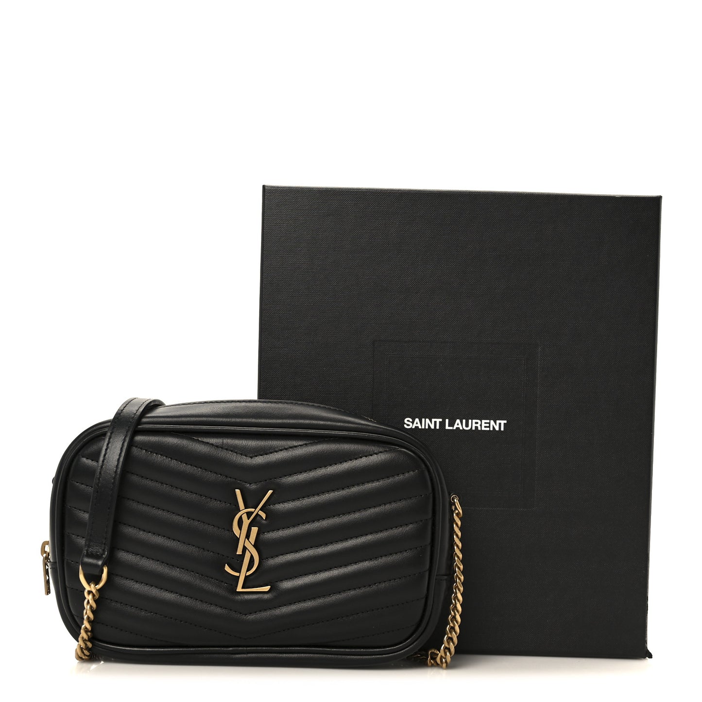 Calfskin Matelasse Monogram Mini Lou Camera Bag Black Black