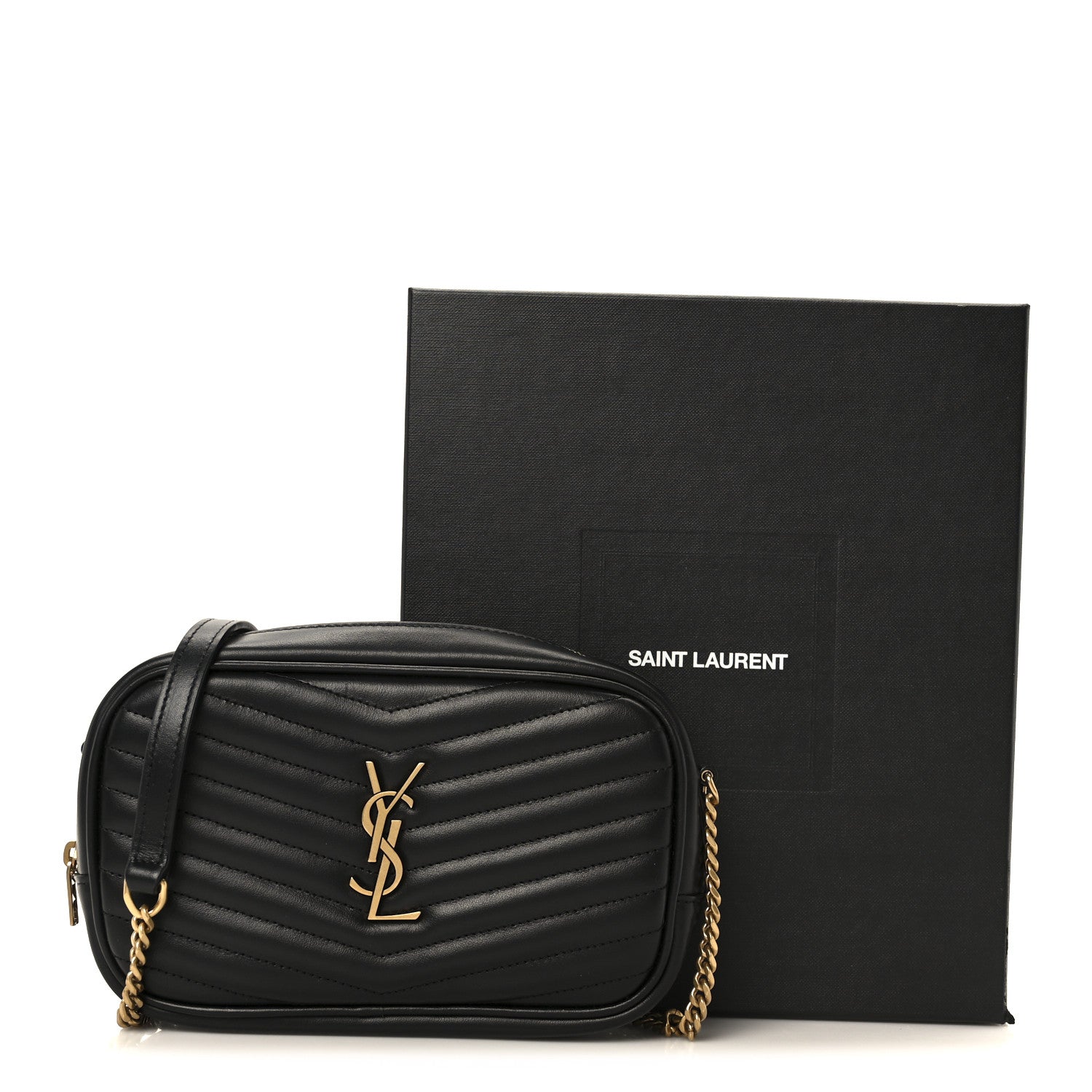 Saint Laurent Calfskin Matelasse Monogram Mini Lou Camera Bag Black Black 11 of 11