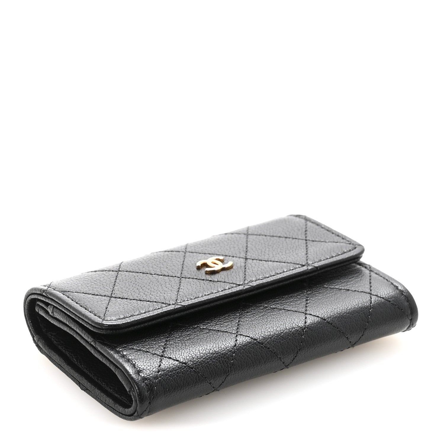 Chanel Goatskin Quilted Flap Card Holder Black 4 of 8