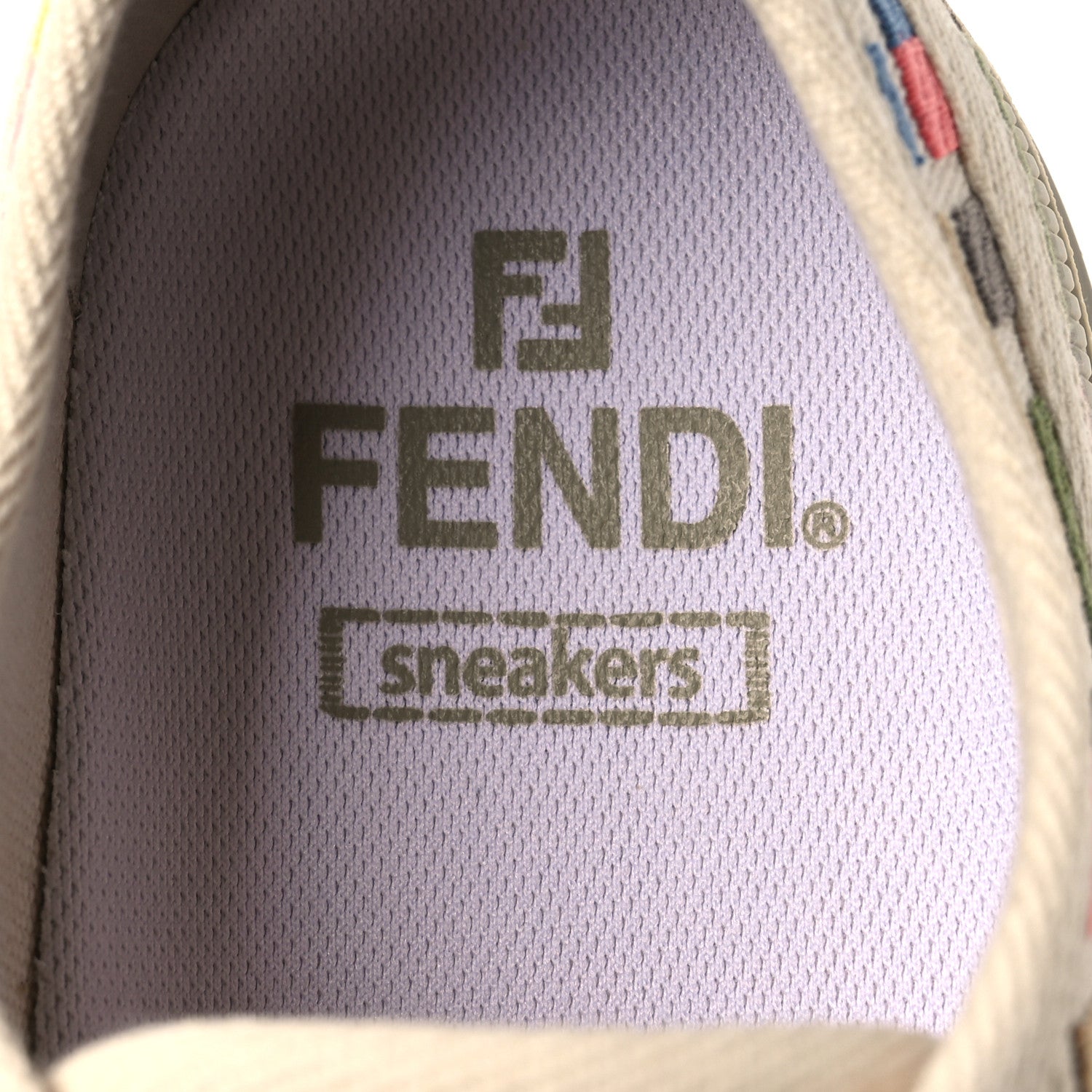 Fendi Kuban Canvas FF Womens Domino Low Top Sneakers 37 Grezzo