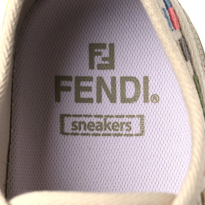Fendi Kuban Canvas FF Womens Domino Low Top Sneakers 37 Grezzo Multicolor Latte 9 of 11