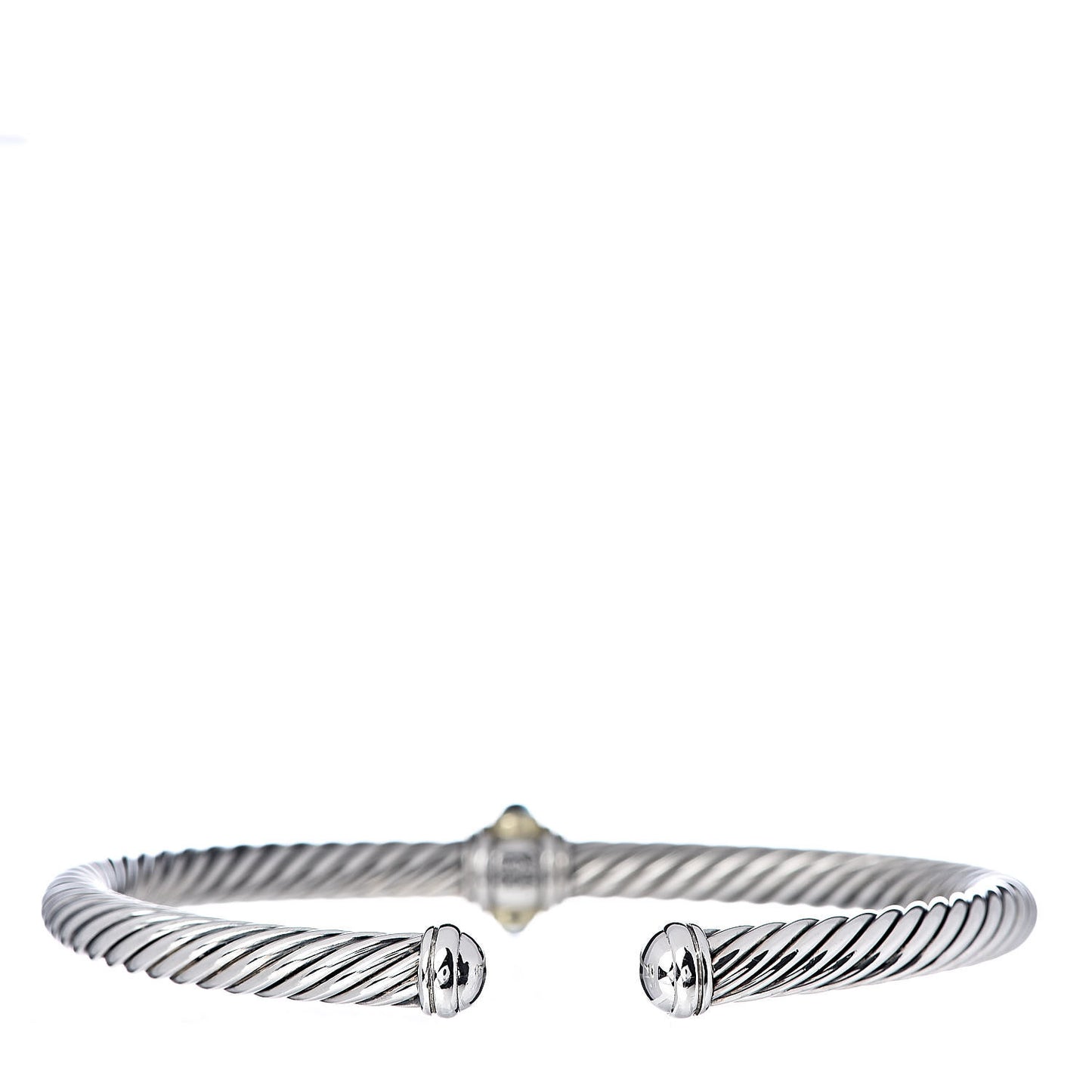 Sterling Silver 14K Yellow Gold Chrome Diopside Blue Topaz 5mm Cable Renaissance Station Bracelet