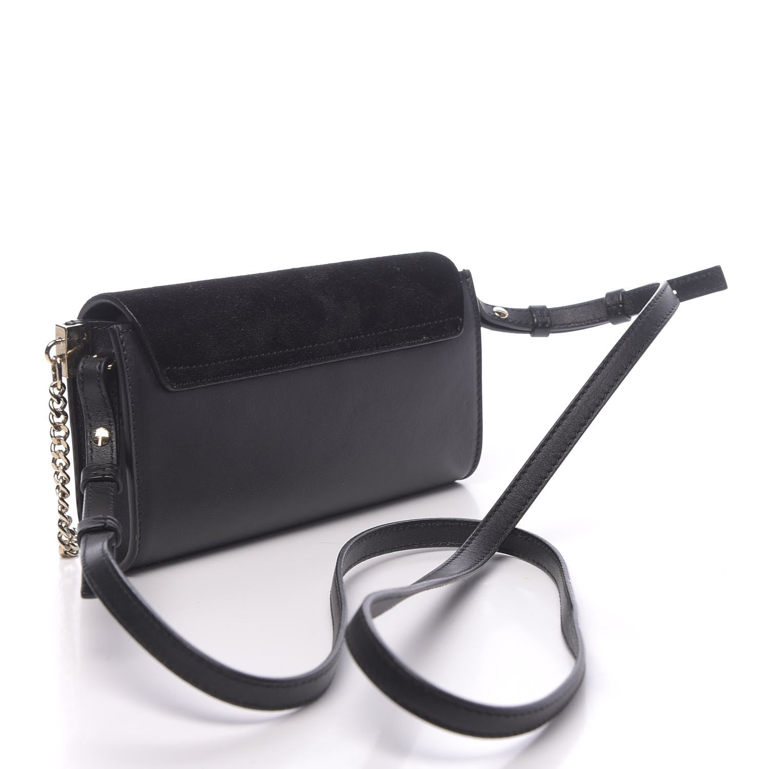 Chloe Suede Calfskin Mini Faye Shoulder Bag Black 3 of 10