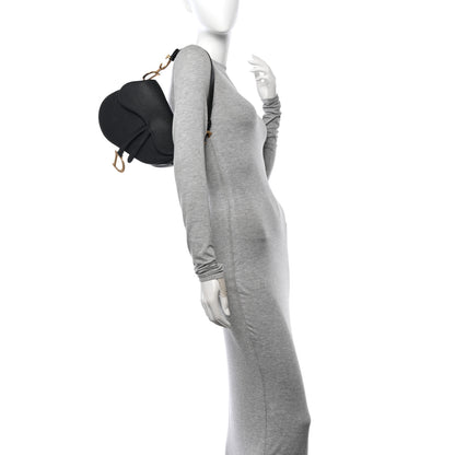 Christian Dior Grained Calfskin Saddle Bag Black 2 of 11