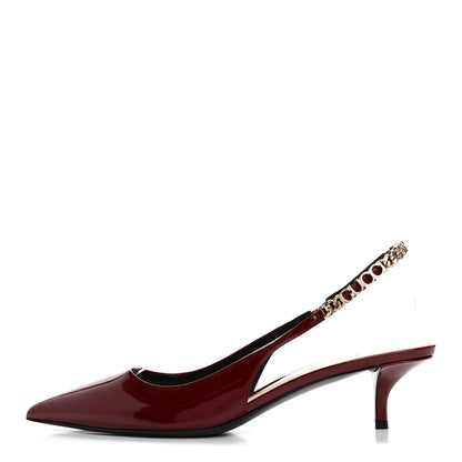 Gucci Patent Signoria 35mm Slingback Pumps 39 Rosso Ancora 1 of 10