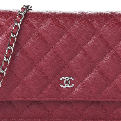 Chanel Caviar Quilted Wallet On Chain WOC Red 11 of 12