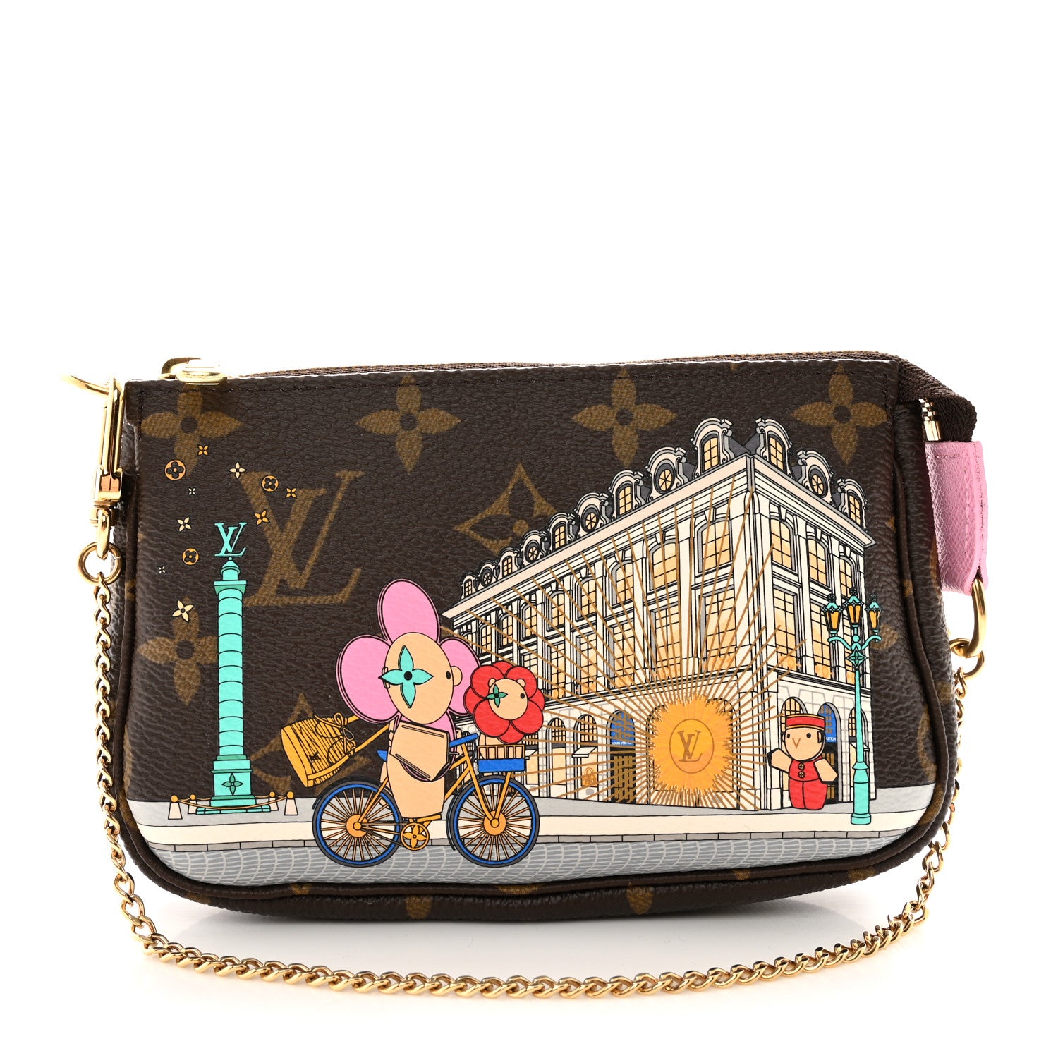 Louis Vuitton LOUIS VUITTON Monogram 2022 Christmas Animation Paris Mini Pochette Accessories Pink 1 of 7