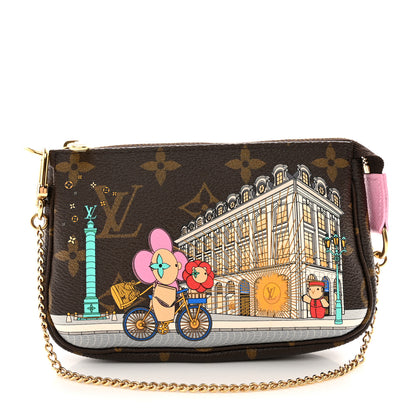 Louis Vuitton LOUIS VUITTON Monogram 2022 Christmas Animation Paris Mini Pochette Accessories Pink 1 of 7