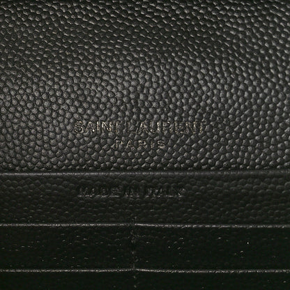 Saint Laurent Grain De Poudre Matelasse Chevron Monogram Chain Wallet Black 6 of 10